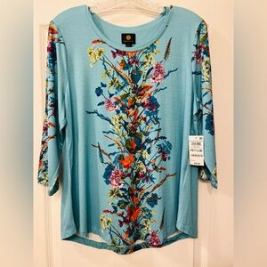 JM Collection  P/L Colorful Floral Women's Top by